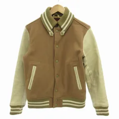 ビームス BEAMS スタジャン ブルゾン 切替 レザー S ベージュ /GVのサムネイル