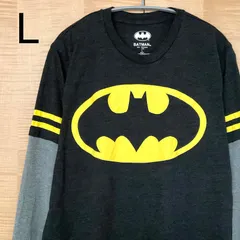 US古着 バットマンBATMAN DCコミック レイヤード ロンT 長袖tシャツ 黒