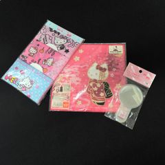 [NI] 未開封　ハローキティ　ご当地 キティ　サンリオ　ランチクロス3枚セット　プチタオル　ハンドミラー　日本製　3点まとめて