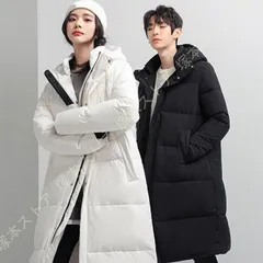 メンズ ダウンコート 冬 厚手 防寒 ロングコート ダウン 無地 フード付き シンプル アウター カップル ファッション ダウンジャケット 暖かい ペアルック