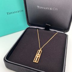 【鑑定済み】正規品 TIFFANY＆CO ティファニー  T TWOオープン バーティカルバー 750YG ネックレス ダイヤ