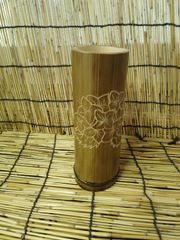 紫陽花柄　竹の入れ物　花瓶　箸立て　ペン立て　一輪挿し