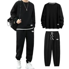 【新品】 [Ｋａｙｉｙａｓｕ] ジャージ メンズ スウェットスポーツウェア ルームウェア 上下 セット セットアップ トレーニング ウェア 長袖 カジュアル 調整可能 部屋着 アウター 秋 春 ゆったり 無地(3XL ブラック) 0