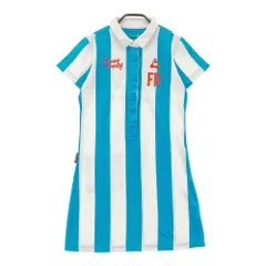 サイズ：M LECOQ GOLF ルコックゴルフ  半袖ポロ ワンピース ストライプ柄 ブルー系 [240101320074] ゴルフウェア レディース ストスト