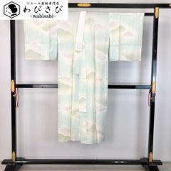 長襦袢 単衣 遠山模様 卯の花色 紗綾形地模様 J-301