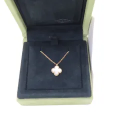 【中古】VAN CLEEF & ARPELS ヴァンクリーフ＆アーペル スウィートアルハンブラ VCARF－69100 ホワイト シェル K18YG 40cm 未使用品 A2404500 【無料ギフトラッピング承ります】