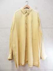 im MIYAKE DESIGN STUDIO ミヤケデザインスタジオ イッセイミヤケ ボタンダウン シャツ 長袖 無地 麻 綿 イエロー Lサイズのサムネイル