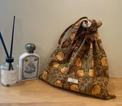 ウィリアムモリス　ピンパーネル　巾着バッグ　赤