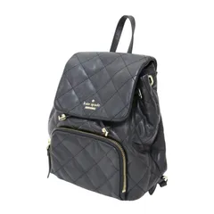 Kate spade ケイトスペード バッグ ブラック 黒 / レザー キルティング ミニ リュック /  バッグパック / メタルロゴ / ブランド カバン【レディース】【中古】