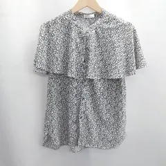 ◇ ⊂Φ DRESKIP ドレスキップ 花柄 ペプラム ノースリーブ カットソー サイズM ブラック系 レディース E  【1501160020598】のサムネイル