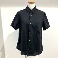 RS-B023 コムデギャルソン コムデギャルソン COMME des GARCONS COMME des GARCONS エステルスパンブロード スタンダードカラー半袖ブラウス 黒 Sサイズ 2020年S/S