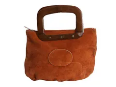 【お得なクーポン配布中!】 70s 本革 スウェード レザー ハンド バッグ レディース ヴィンテージ / レザーバッグ ミニバッグ トートバッグ シンプル ブラウン 小ぶり