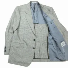 GIVENCHY ジバンシィ チェック柄 テーラード ジャケット 2B ブレザー 上着 紳士 ビジネス カジュアル サイズL グレー メンズ 【中古】