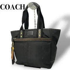 COACH コーチ ハンプトンズウィークエンド トートバッグ レザー ナイロン レディース シグネチャー 肩掛けA4収納 5081