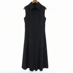 #snc フォクシーニューヨーク FOXEY NEW YORK ワンピース 40 黒 18240 襟付き ノースリーブ バックジップ レディース [907817]