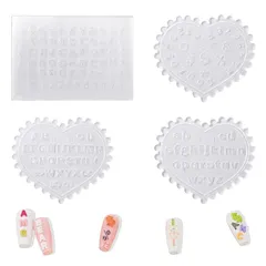 サムコス 4個セット シリコンモールド アルファベット 大文字 小文字 ひらがな 漢字 数字 ソフトモールド uvレジン エポキシ樹脂 DIY 手作り ネイルツール 樹脂 工芸品 装飾 再利用可能 (I) 1