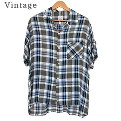 50-60's ビンテージ　JIMMY POWERS レーヨン　チェックシャツ