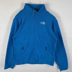 古着 ザ・ノースフェイス THE NORTH FACE フリーストレーナー ワンポイントロゴ刺繍 フルジップ アウトドア M  ブルー メンズ