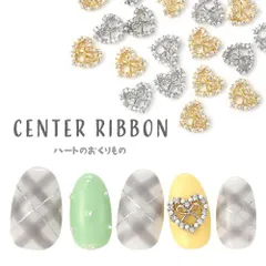 【送料無料】クリスタル レース ハート リボン ティアラ ゴールド ジュエリー パーツ メタルパーツ ビジュー ネイル パーツ ネイル用品 デコ ネイルジュエリー ネイルアート ネイルグッズ デコパーツ ネイル工房 メタル ジェル【ハートの中にリボン】