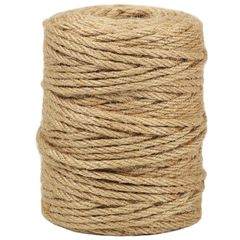 Tenn Well 4mm 太い 麻ロープ 50M 麻縄キャットタワーの補修 ジュート 麻紐 園芸 梱包 手作り 猫爪とぎ修理などに (茶色)