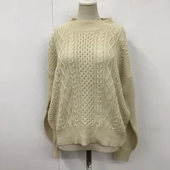 Samansa Mos2 blue サマンサモスモスブルー ニット、セーター 長袖 1608277 クルーネック ケーブル編み