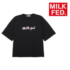 ミルクフェド tシャツ Tシャツ milkfed MILKFED ICING LOGO WIDE S/S TEE 103242011010 レディース ブラック 黒 ティーシャツ ブランド ティシャツ 丸首 クルーネック おしゃれ 可愛い ロゴ