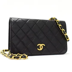 【中古】シャネル/チェーンショルダーバッグ/ミニマトラッセ/ココマーク/ラムスキン/レザー/ブラック/CHANEL