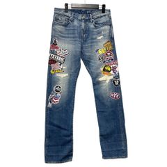 HYSTERIC GLAMOUR ヒステリックグラマー 品番 02211AP15 ステッカープリント 加工 デニムパンツ ブルー サイズ 32 正規品 / 50630