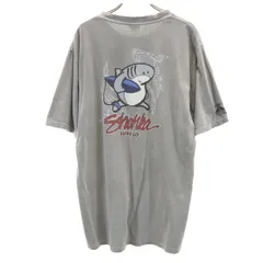 Crazy Shirt クレイジーシャツ バックプリント シャーク 半袖 Tシャツ M グレー 鮫 メンズ 古着