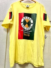 CROSS COLOURS  クロスカラーズ　クロカラ　HIPHOP ヒップホップ　street ストリート　90s  Tシャツ T-Shirt ビッグプリント スリーブ ワンポイント ロゴ 夏物 メンズ US古着 アメリカ古着 フェード