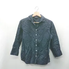 ◇ ⊂ EASTBOY イーストボーイ ワンポイントブランド刺繍 長袖 シャツ サイズ11 ネイビー レディース E  【1409240052913】