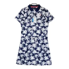 サイズ：M CALLAWAY キャロウェイ  半袖ポロ ワンピース ヤシの木 総柄 ネイビー系 [240101454264] ゴルフウェア レディース ストスト