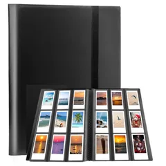 【迅速発送】Anopono チェキアルバム チェキホルダー チェキ ポラロイド 写真 ケース ファイル チェキ帳 収納 保管 大容量 432枚 スリム (ブラック（ 黒 ）)