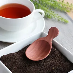 ティースクープ 計量スプーン WOODN 9cm スプーン 天然木 木製 （ ティーメジャー 茶匙 茶葉 計量 カトラリー サオ メジャースプーン 茶さじ 茶杓 木 おしゃれ かわいい カフェ風 サオの木 ）