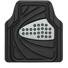 ボンフォーム(BONFORM) カーマット デザインラバーマット 後席 前席SS兼用1枚 45x48cm シルバー 6449-48SI 1