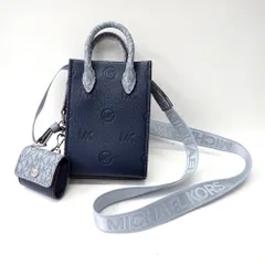 FtTh998331 マイケルコース ハンドバッグ 2Wayショルダー MK柄 ネイビー/ライトブルー レディース Michael Kors 中古