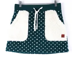 ロキシー ミニスカート ドット柄 水玉 裏ボア ボトムス 台形ボアスカート レディース Sサイズ グリーン ROXY 【中古】