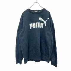 PUMA プリントスウェット トレーナー XLサイズ プーマ ブラック 古着卸 アメリカ仕入 t2406-3176