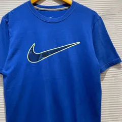 古着　M  半袖　tシャツ　青　ナイキ　ワンポイント