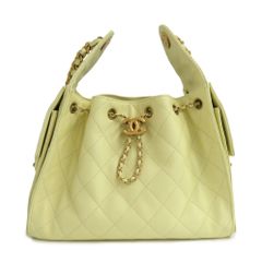 【名古屋】シャネル CHANEL25 スモール ハンドバッグ AS5293 ライトイエロー グレインド カーフスキン GD金具 未使用のサムネイル