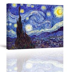 送料無料 新品アートパネル ゴッホによる星空の夜有名な油絵の複製 装飾画 キャン