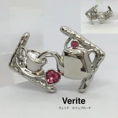 ヴィンテージ 美品 ❤ ヴェリテ ／ ベリテ 🔶昭和レトロ  Verite アクセサリー ブローチ ／ シルバーカラー ／ カフェ ／ 2WAY ／ ピンブローチ ／ ペンダントトップ ／ レディース ／ メンズ