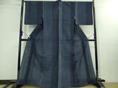 ☆夏物 デニムぽい藍染の小千谷 麻の着物 m4362 - メルカリ