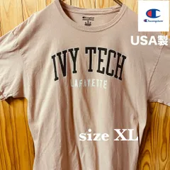 【古着】champion(チャンピオン)半袖Tシャツ XL ピンク USA製 カレッジロゴ アメカジ アメリカ古着