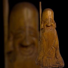 一刀彫 木彫 達磨大師 23cm 置物 - メルカリ