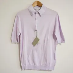 #snc ジョンスメドレー JOHNSMEDLEY for BEAMS F ポロシャツ S 紫系 ニット 半袖 無地 メンズ [889556]