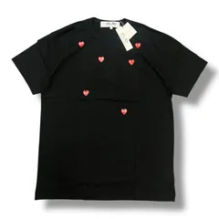 参考上代10120円 未使用品 PLAY COMME des GARCONS 23AW MANY HEART S/S T-SHIRTS メニ―ハートTシャツ カットソー プレイコムデギャルソン AX-T338-051 ブラック XXL  94360A5