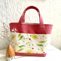 帆布トートバッグ　便利な目隠し布付き（えんどう豆のスープ）11