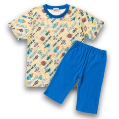 Sale 宇宙柄 イエロー 半袖パジャマ 子供 パジャマ 80cm 男の子 キッズ 子供用 上下セット 半袖 ルームウェア セットアップ 部屋着 可愛い 夏 綿100% コットン100% 気持ちいい 車　働く車 柔らかい 新品未使用