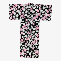 【大特価🌟訳あり】定価28,500円　ME-C-11 レディース　女子　浴衣　お祭り　花火　花火大会　夏　盆踊り　デート　イベント　綿100%  薔薇　ローズ　ブラック　黒　ピンク　姫　大人可愛い　個性派　ViVi  昭和レトロ　和モダン　誕生日　プレゼント